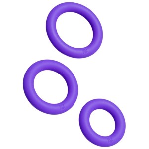 ROMP - REMIX TRIO CONJUNTO DE 3 ANÉIS PENIANOS DE SILICONE ROXOS